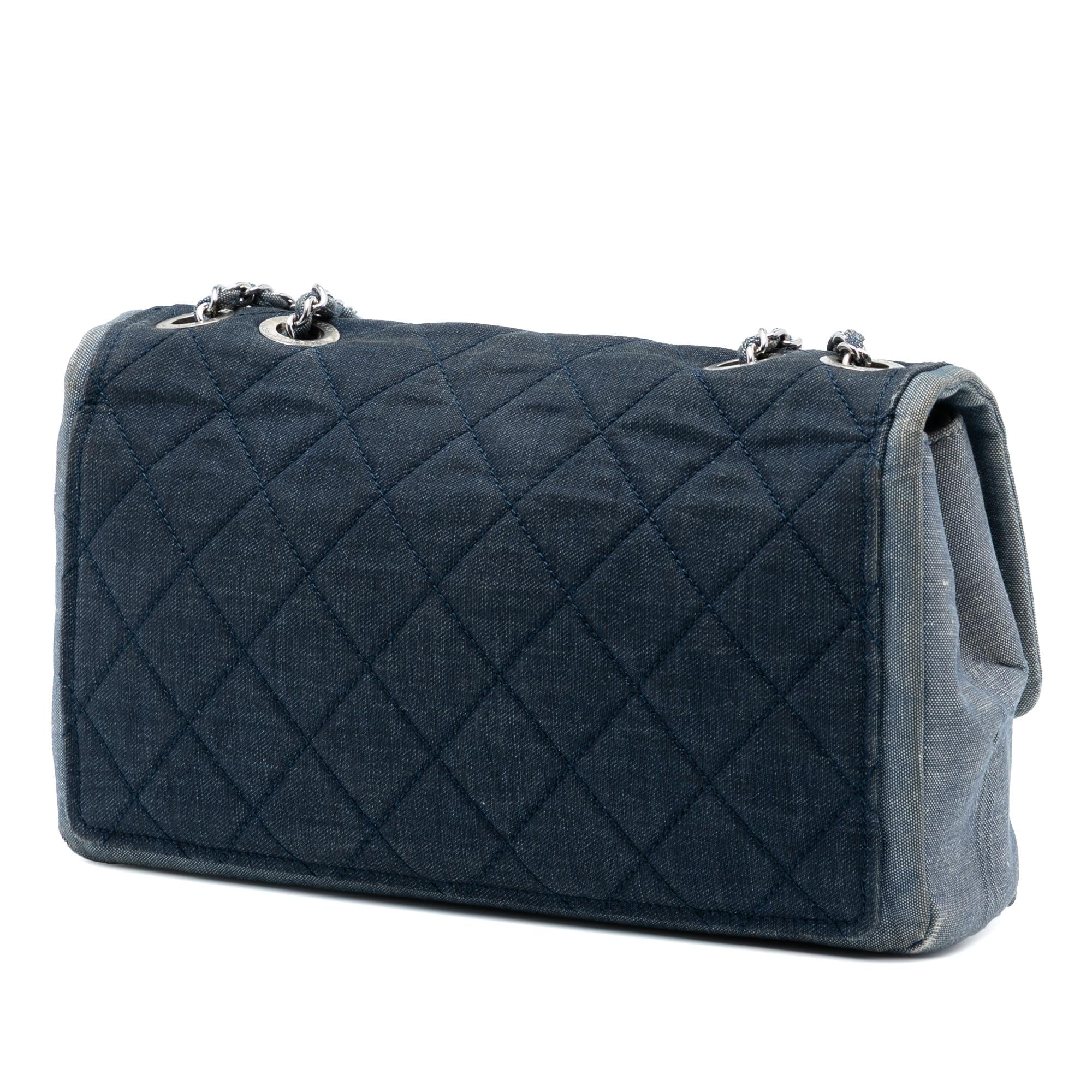 Chanel Medium Bicolor Quilted Denim Medallion Flap