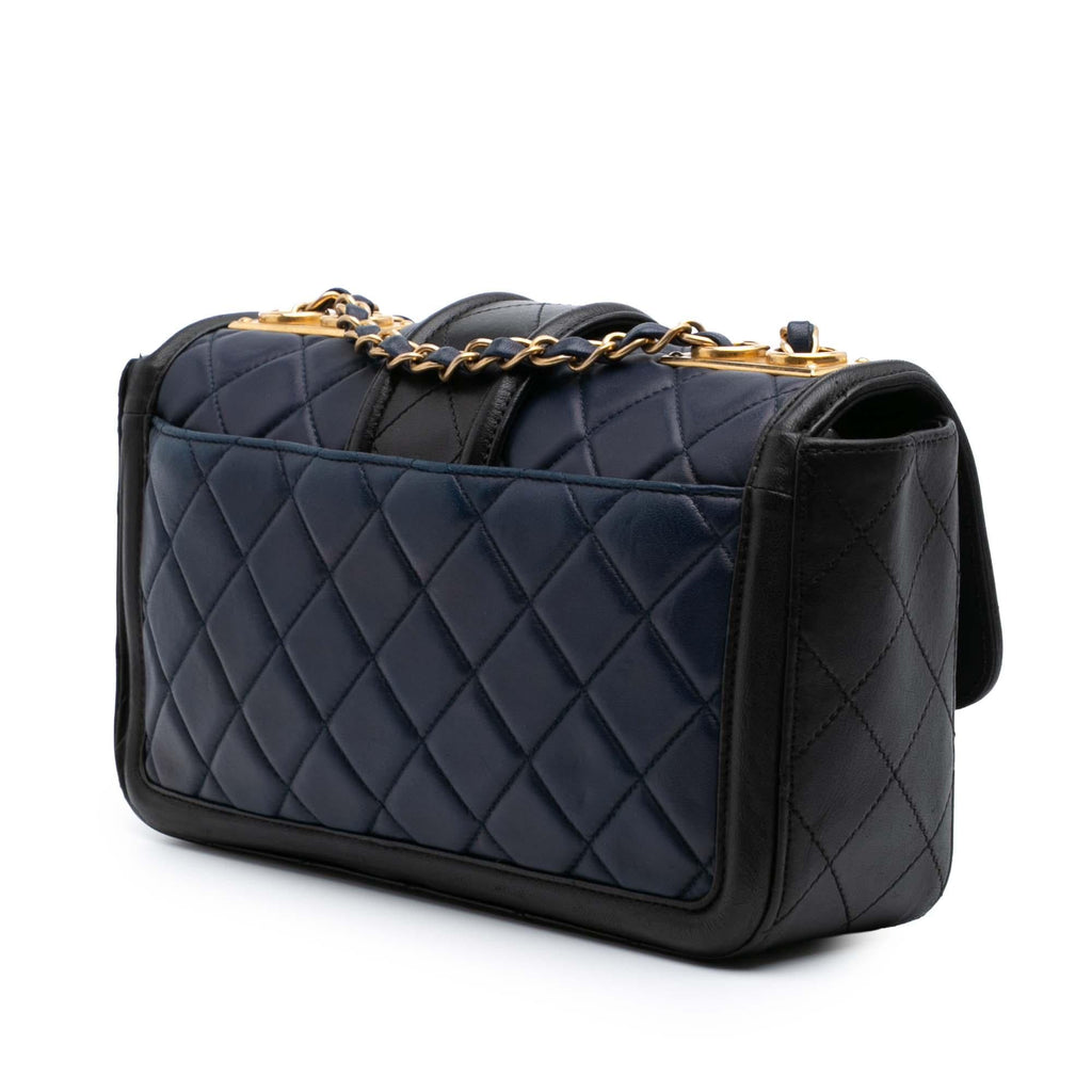 Chanel Medium Bicolor Quilted Lambskin Elegant CC Flap
