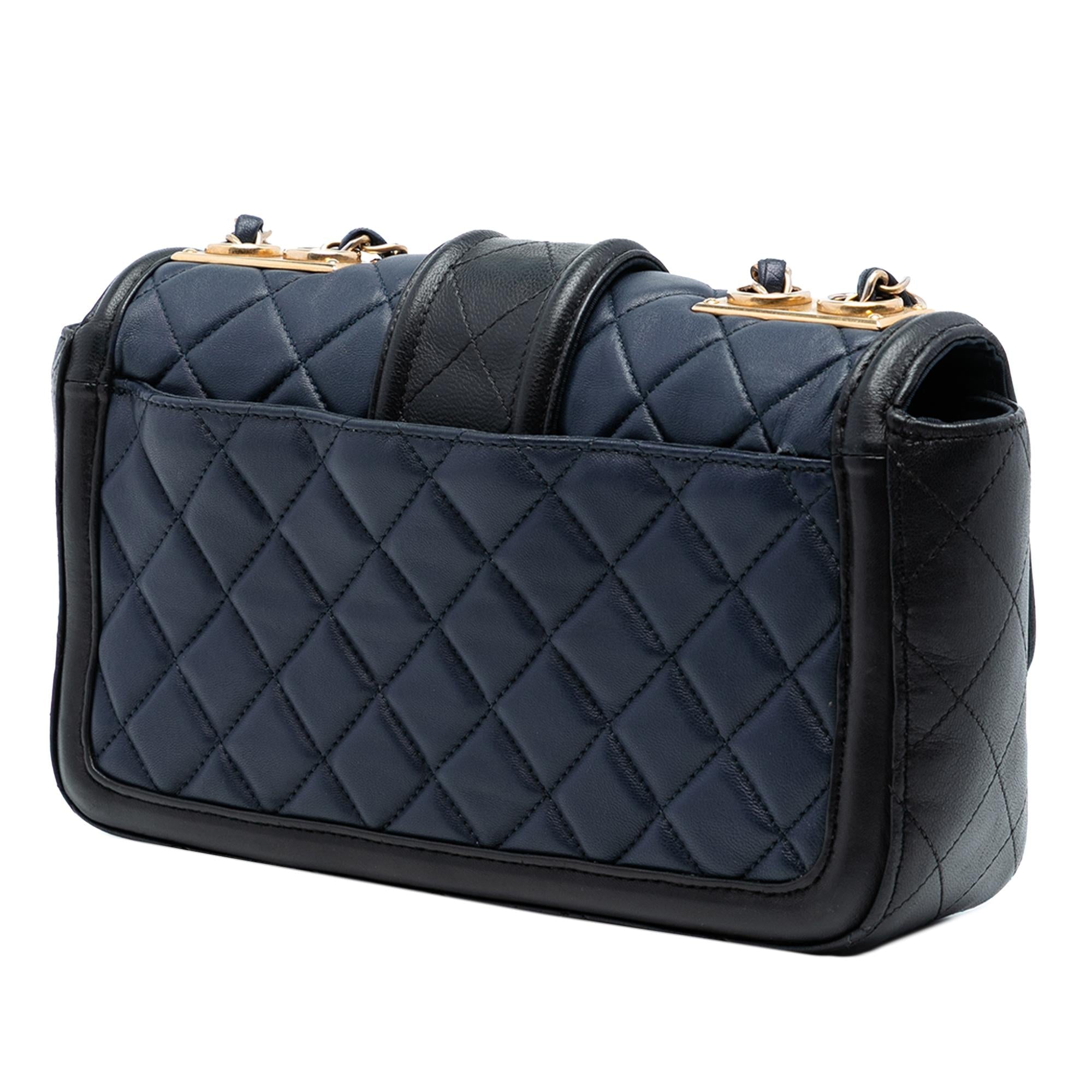 Chanel Medium Bicolor Quilted Lambskin Elegant CC Flap