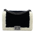 Chanel Medium Bicolor Shearling Boy Flap