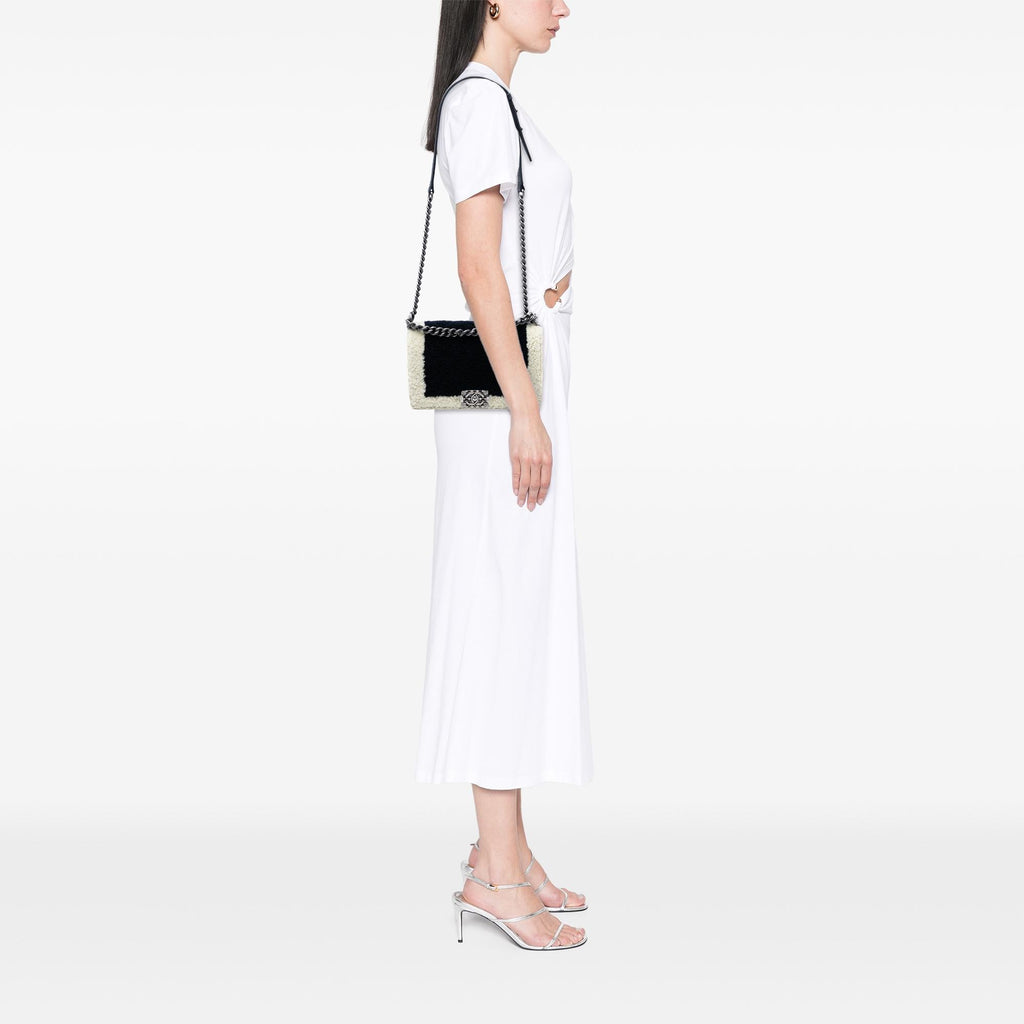 Chanel Medium Bicolor Shearling Boy Flap
