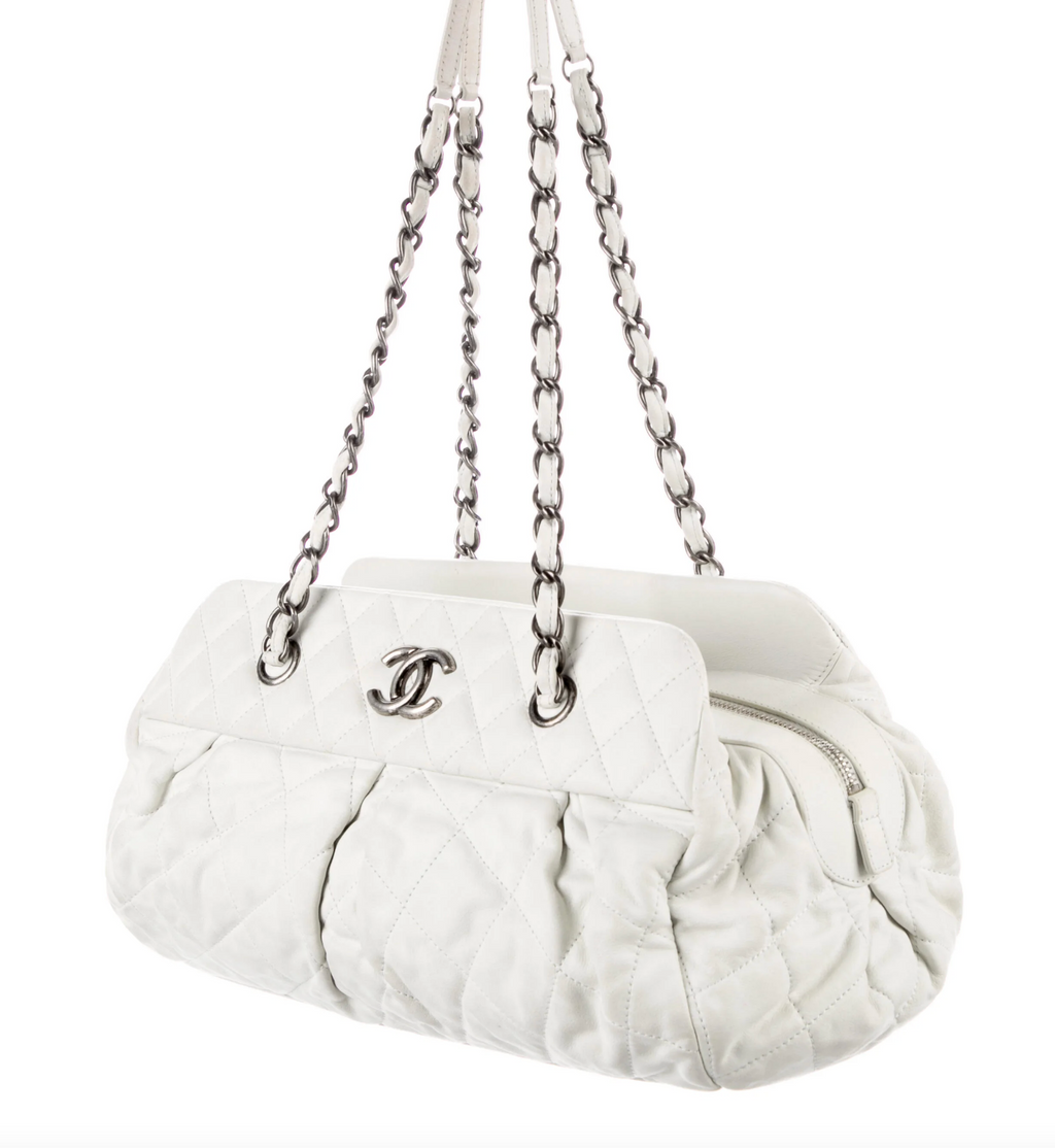 CHANEL Iridescent Quilted Calfskin Medium Bowler Bag