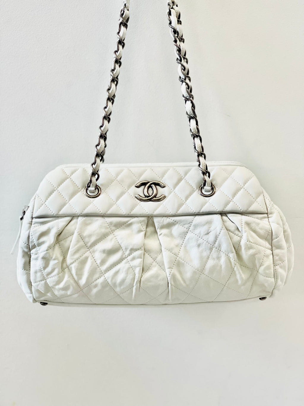 CHANEL Iridescent Quilted Calfskin Medium Bowler Bag