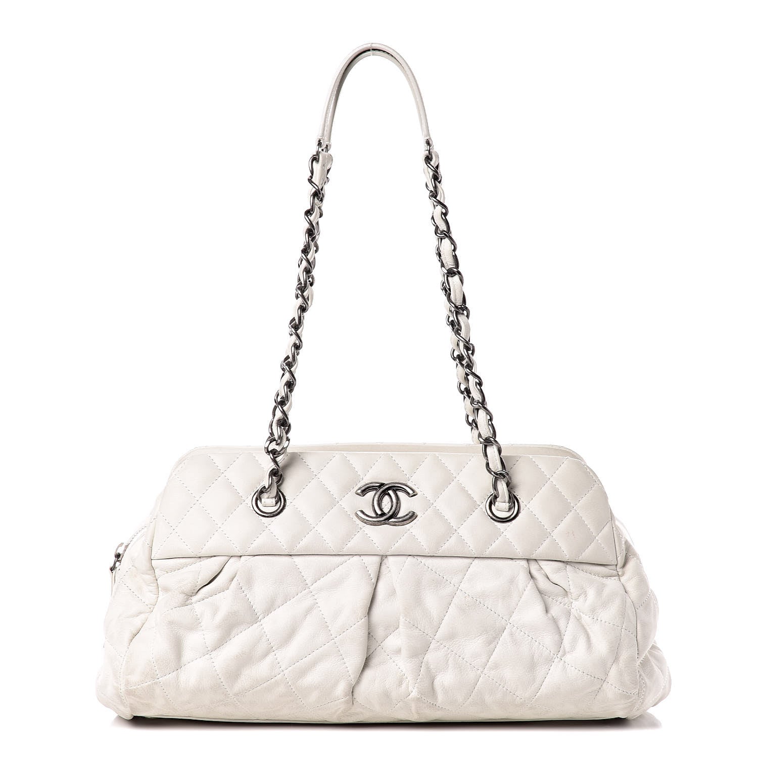 CHANEL Iridescent Quilted Calfskin Medium Bowler Bag
