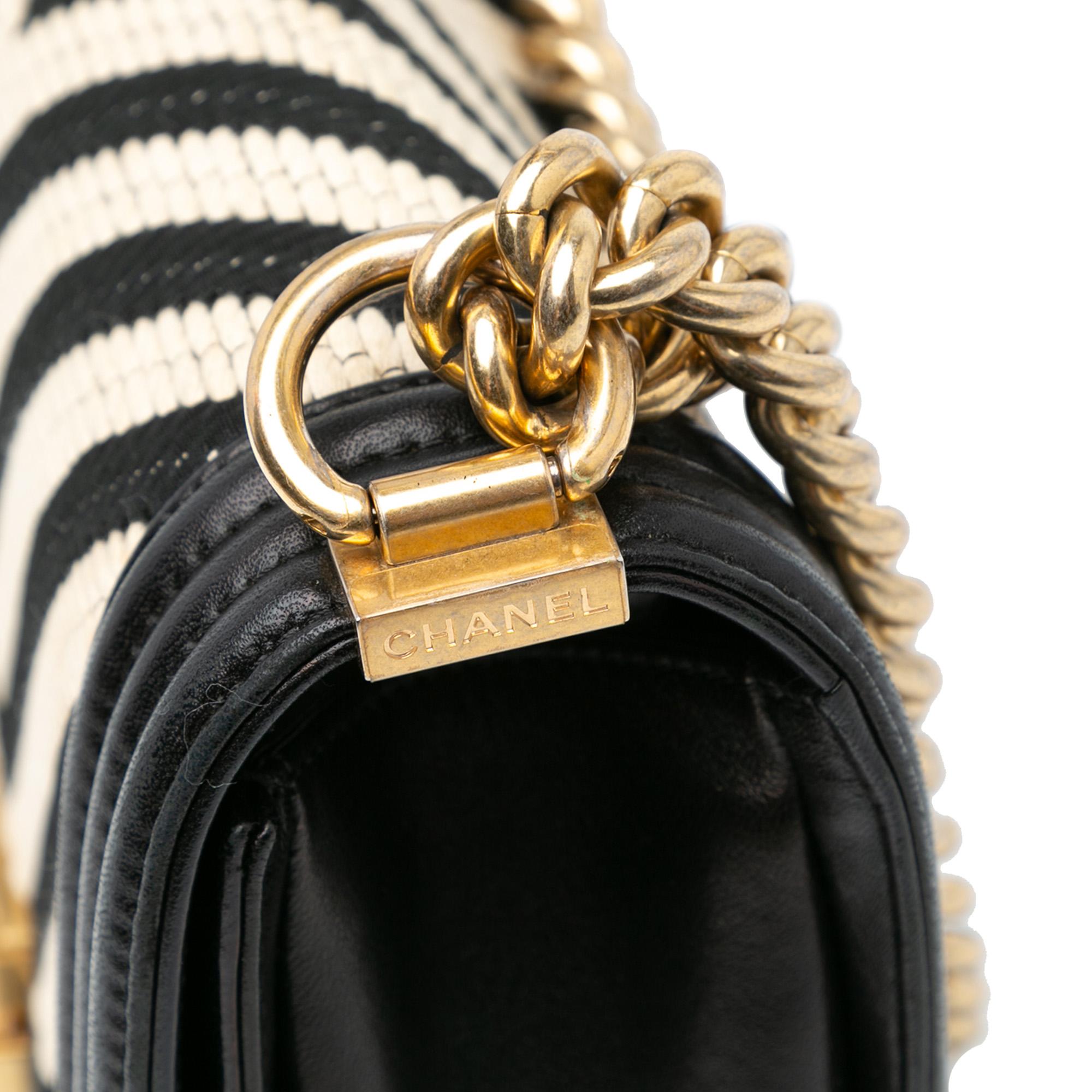 Chanel Medium Braided Chevron Cotton and Lambskin Boy Flap