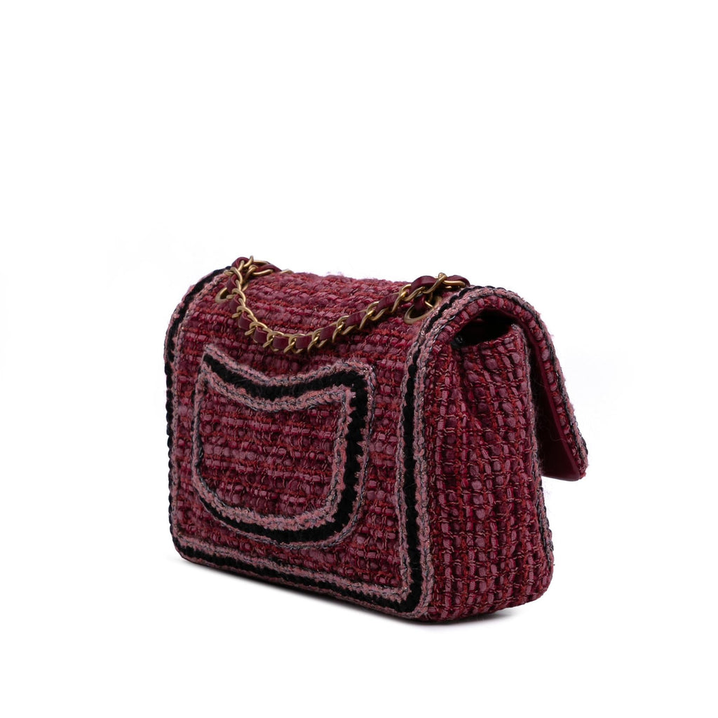 Chanel Medium Braided Classic Tweed Single Flap