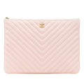 Chanel Medium CC Chevron Caviar O Case Clutch