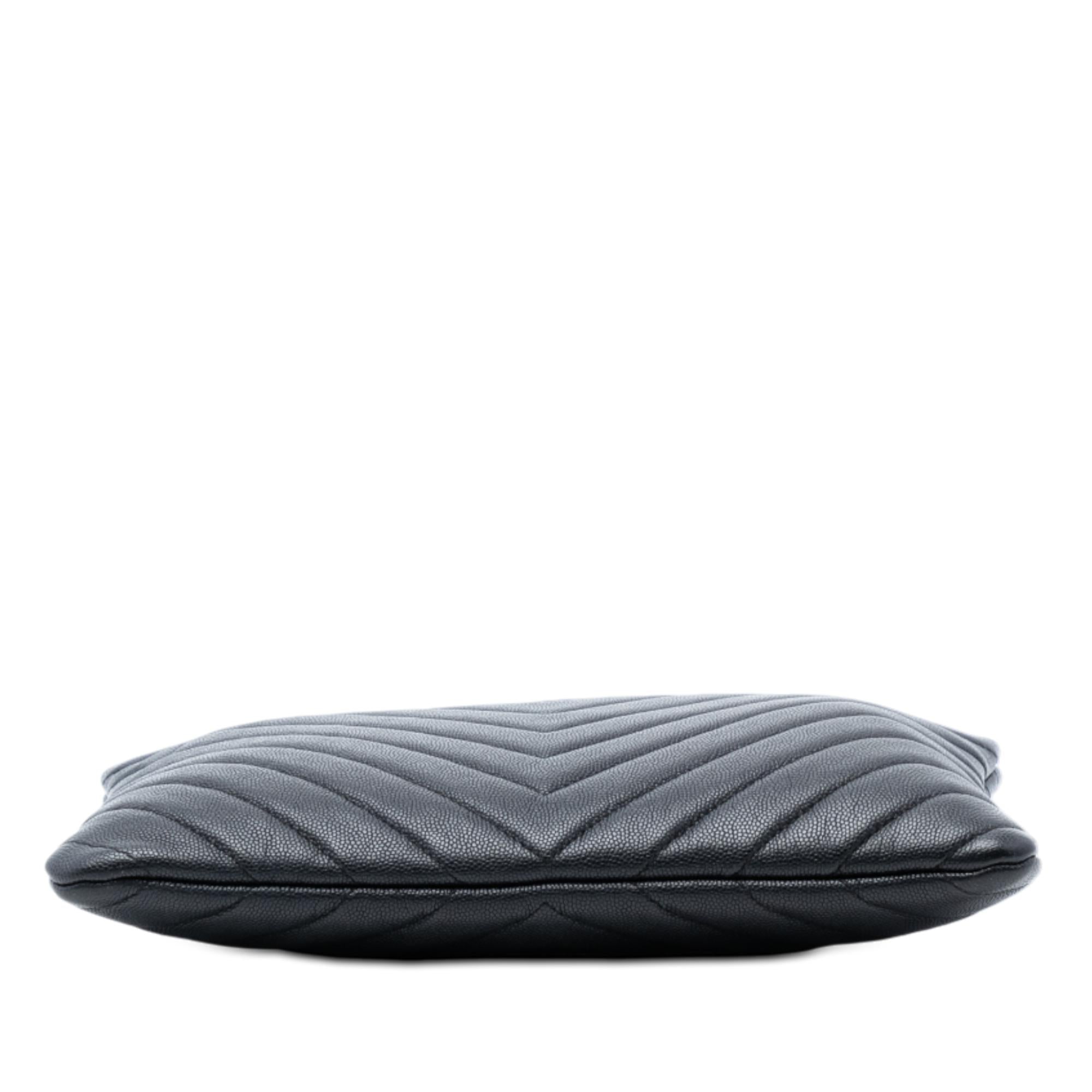 Chanel Medium CC Chevron Caviar O Case Clutch
