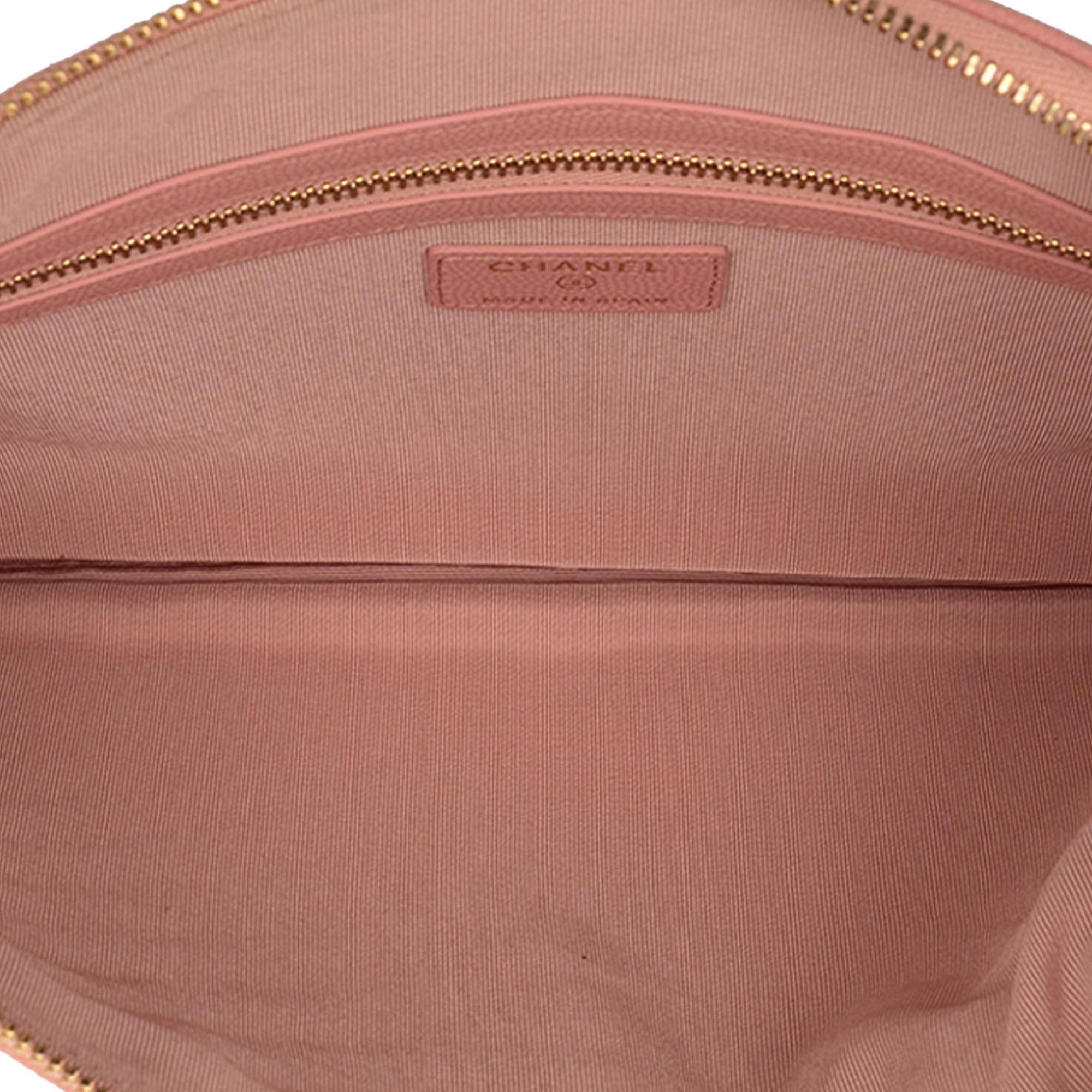 Chanel Medium CC Chevron Caviar O Case Clutch