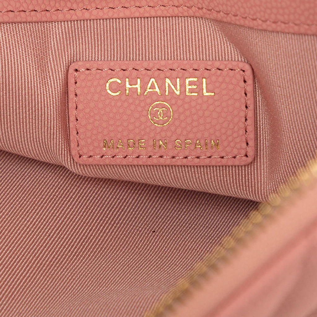 Chanel Medium CC Chevron Caviar O Case Clutch