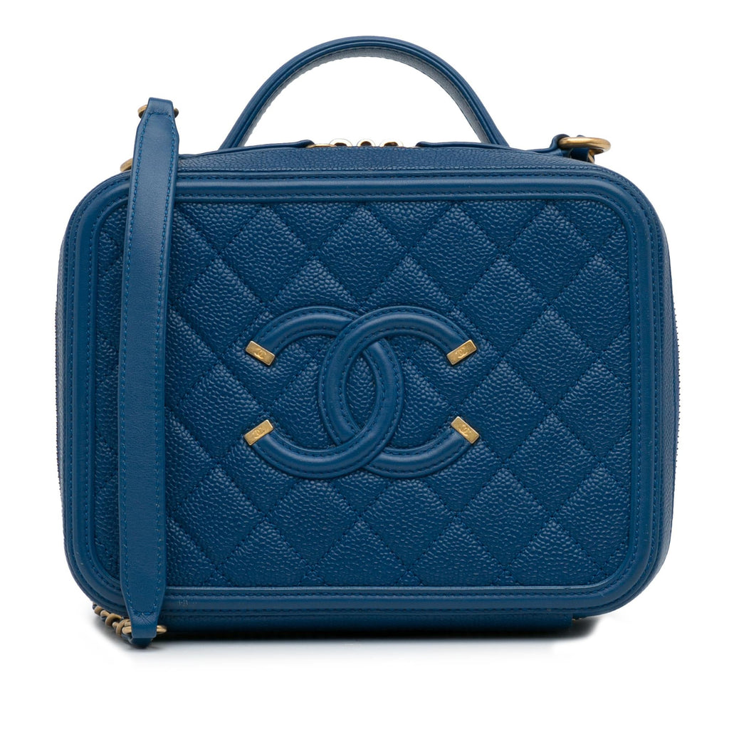 Chanel Medium CC Filigree Caviar Vanity Case (SHG-R0dFDb)