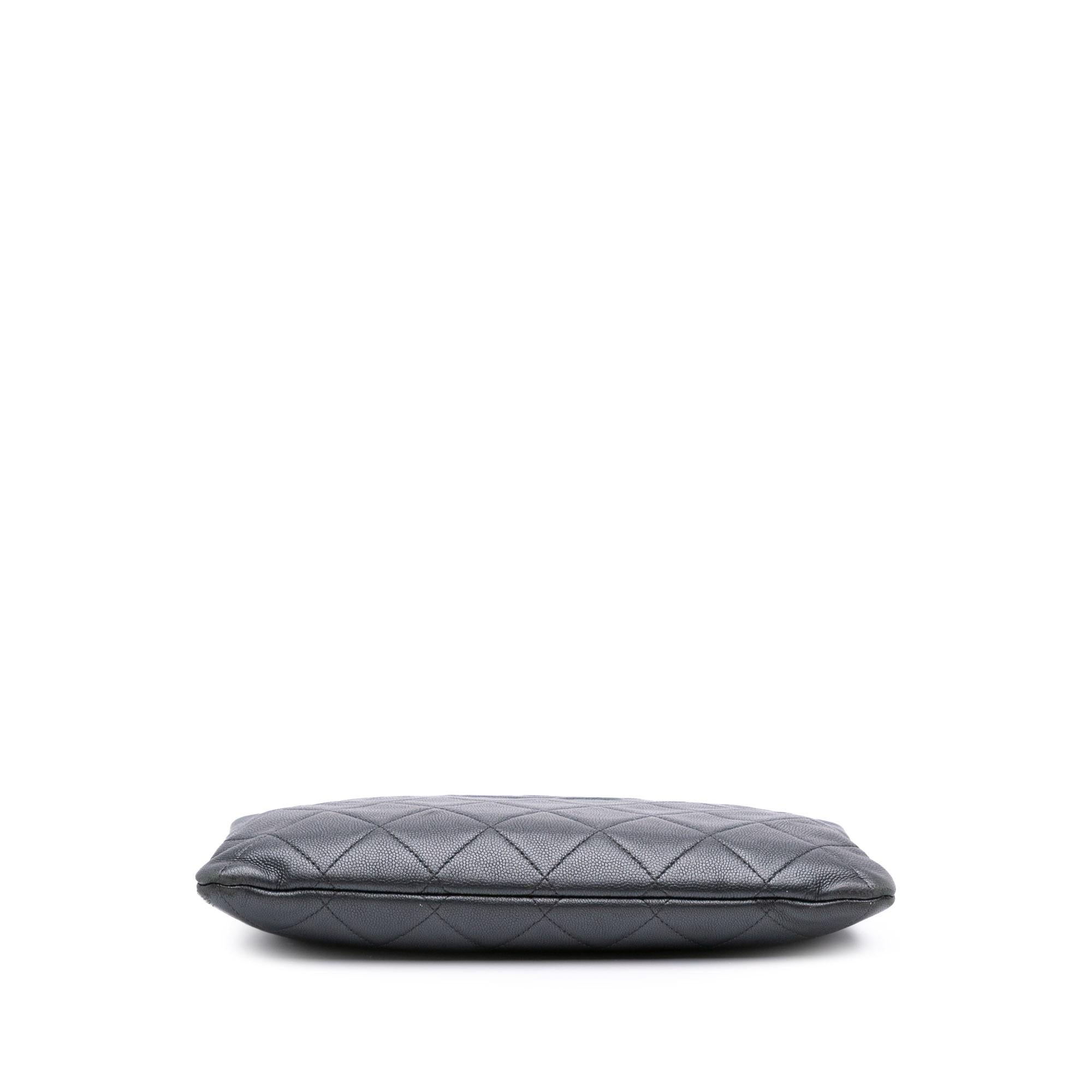 Chanel Medium CC Quilted Caviar O Case Clutch