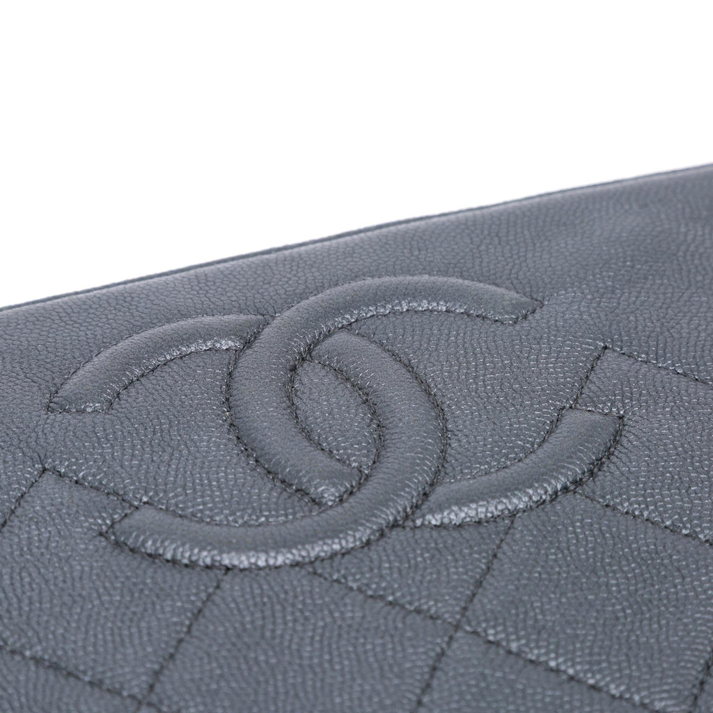 Chanel Medium CC Quilted Caviar O Case Clutch