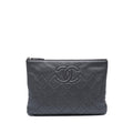 Chanel Medium CC Quilted Caviar O Case Clutch