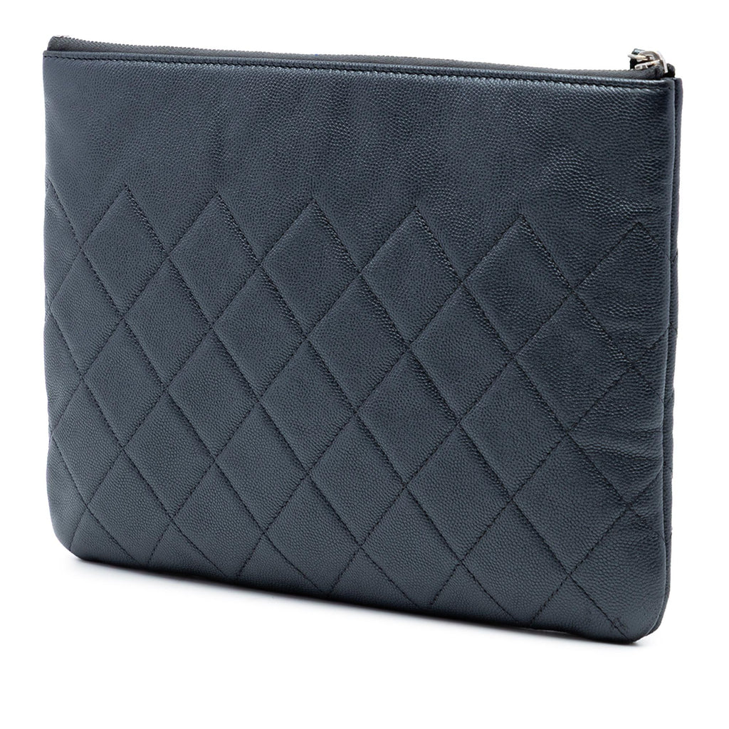 Chanel Medium CC Quilted Caviar O Case Clutch
