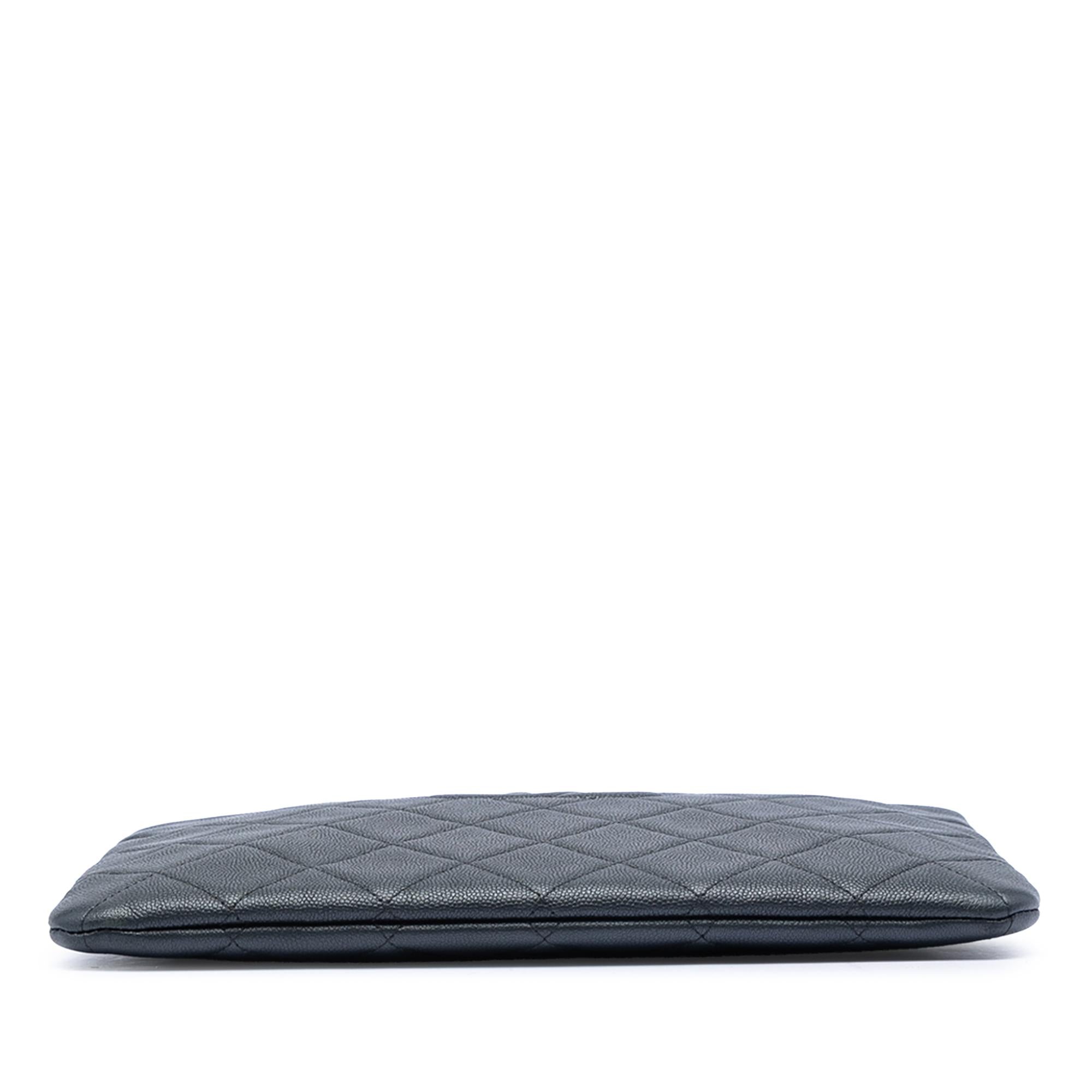 Chanel Medium CC Quilted Caviar O Case Clutch