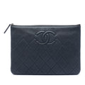 Chanel Medium CC Quilted Caviar O Case Clutch