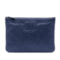 Chanel Medium CC Quilted Caviar O Case Clutch