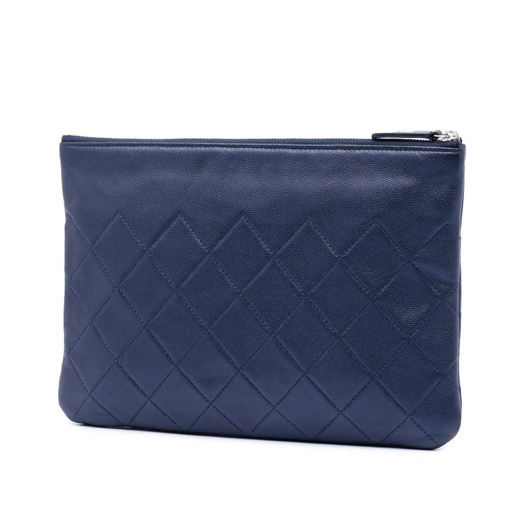 Chanel Medium CC Quilted Caviar O Case Clutch