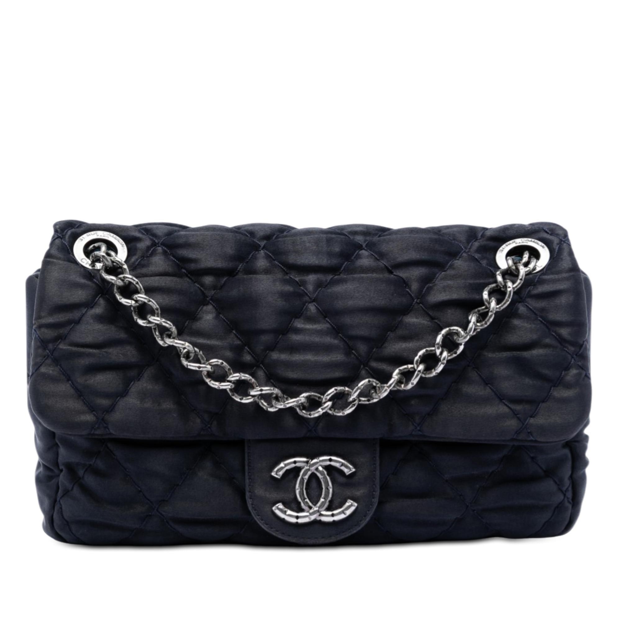 Chanel Medium CC Quilted Satin Single Flap