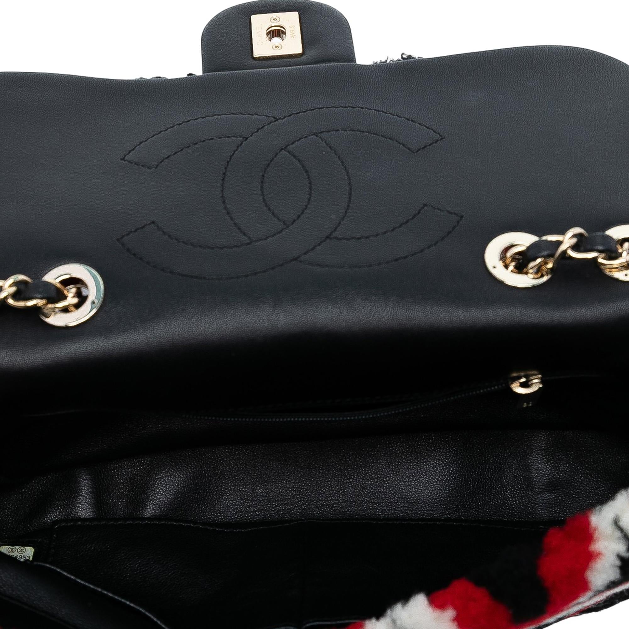 Chanel Medium CC Shearling and Lambskin Single Flap