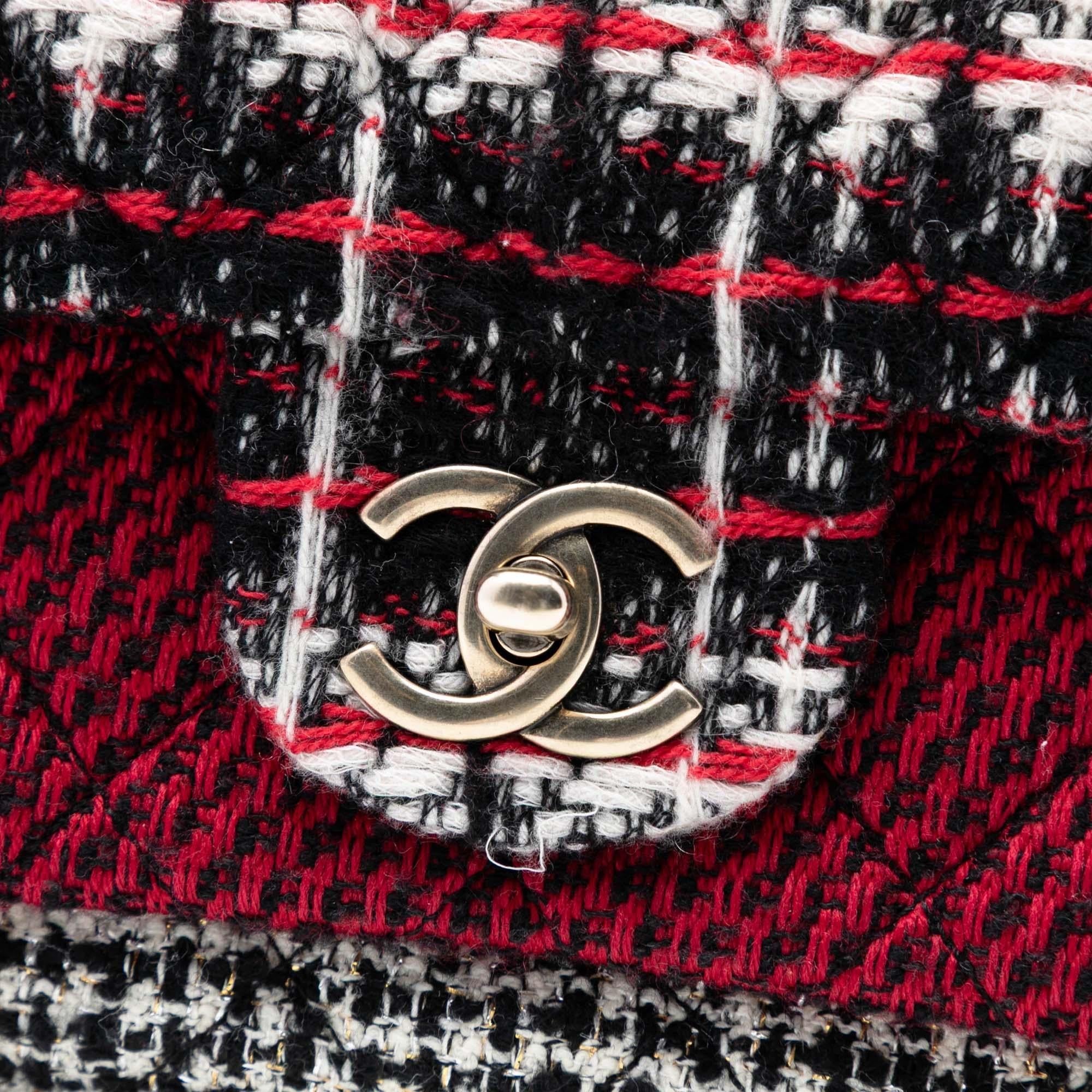 Chanel Medium CC Tweed Multi Print Double Flap