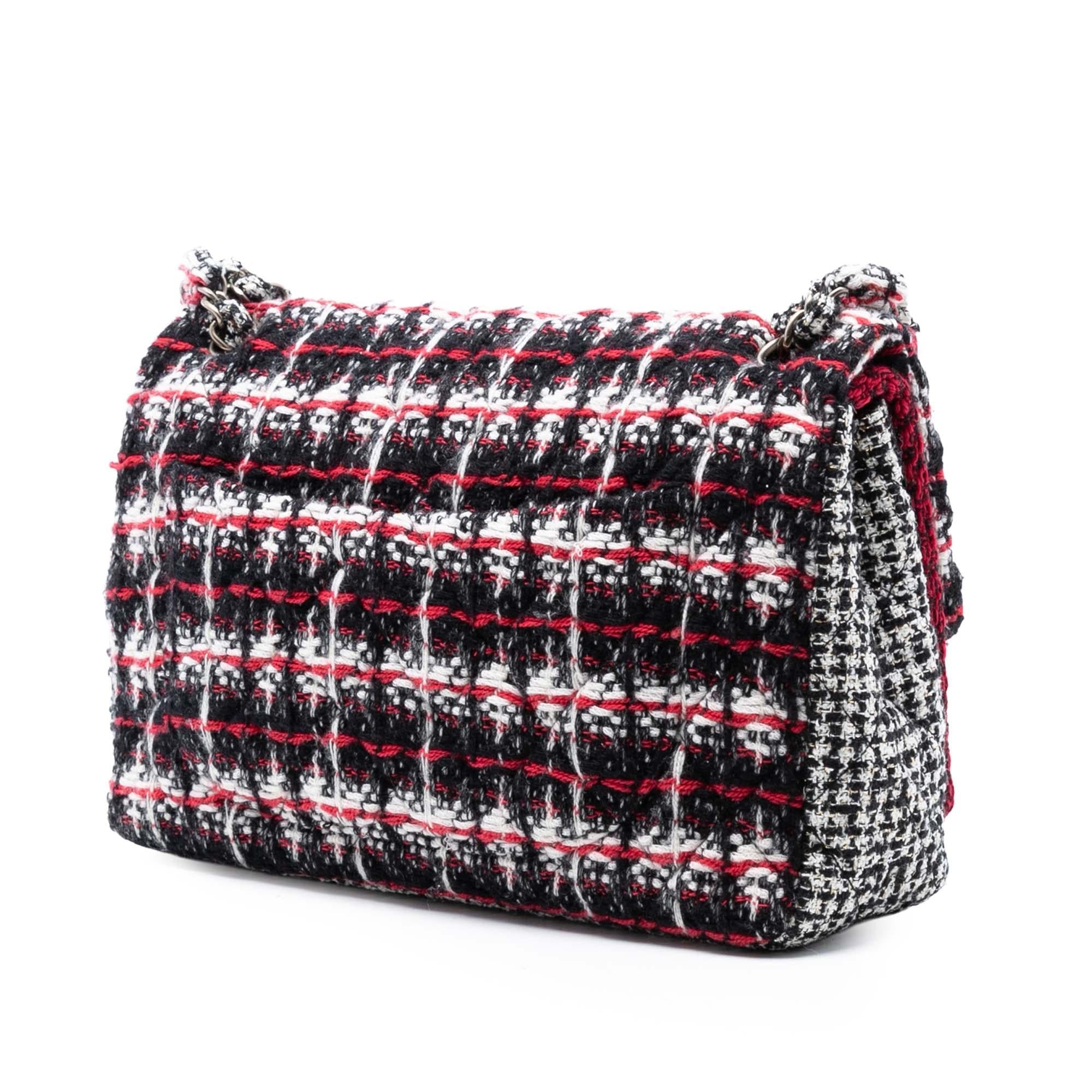Chanel Medium CC Tweed Multi Print Double Flap