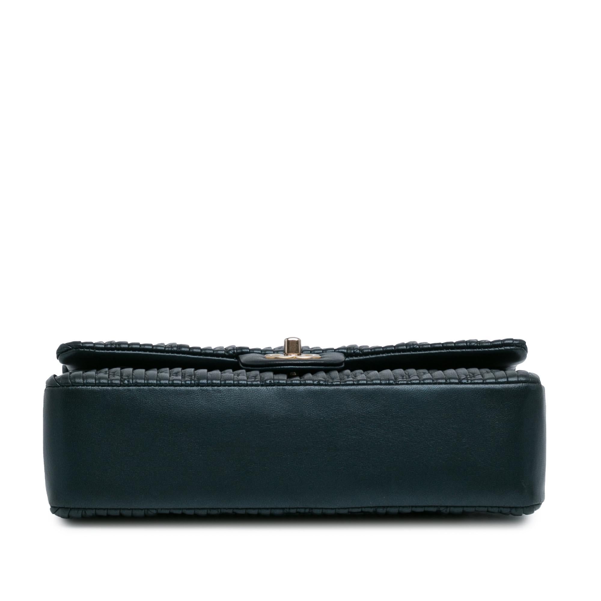 Chanel Medium Calfskin Coco Pleats Double Flap (SHG-8NvBoQ)