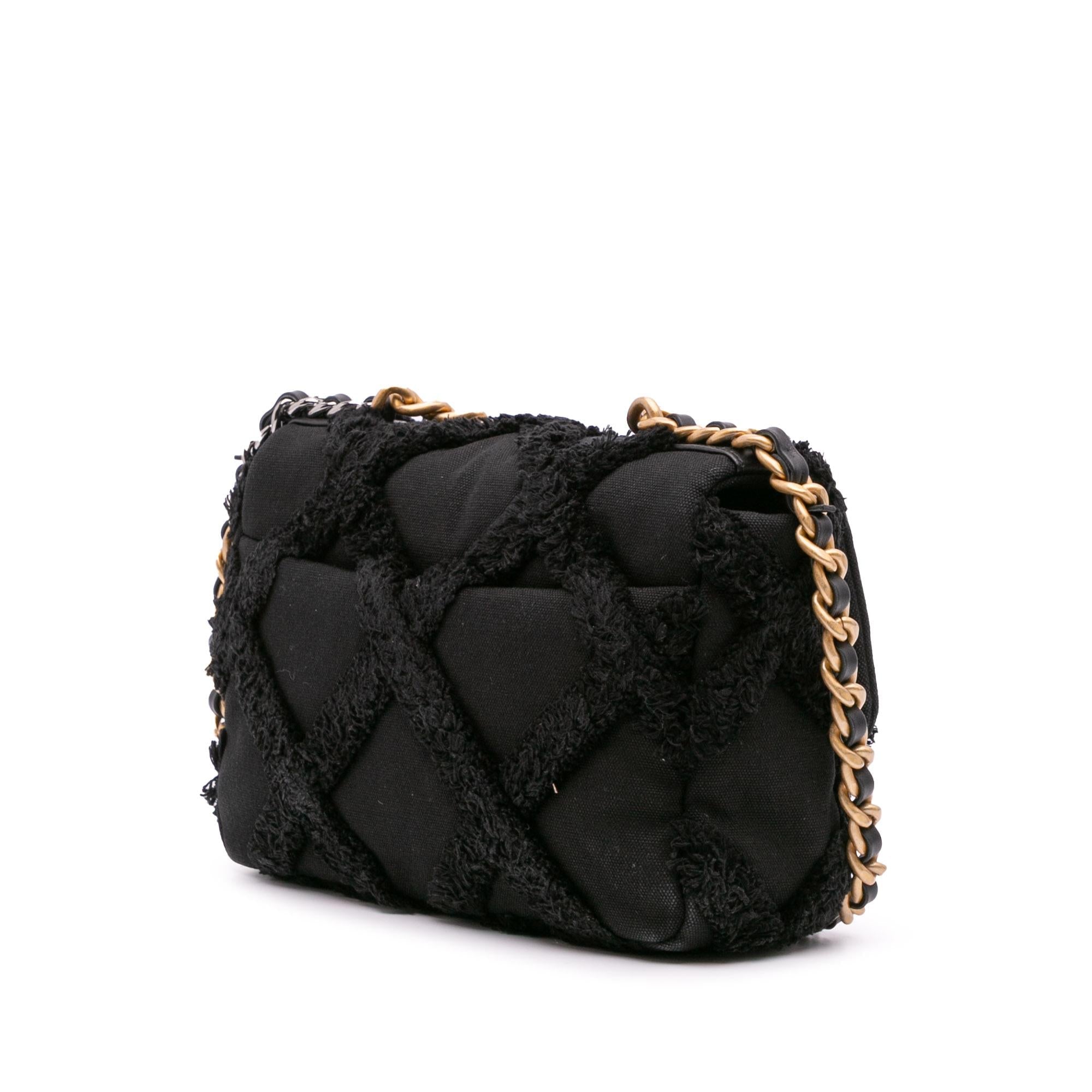 Chanel Medium Canvas and Cotton 19 Flap