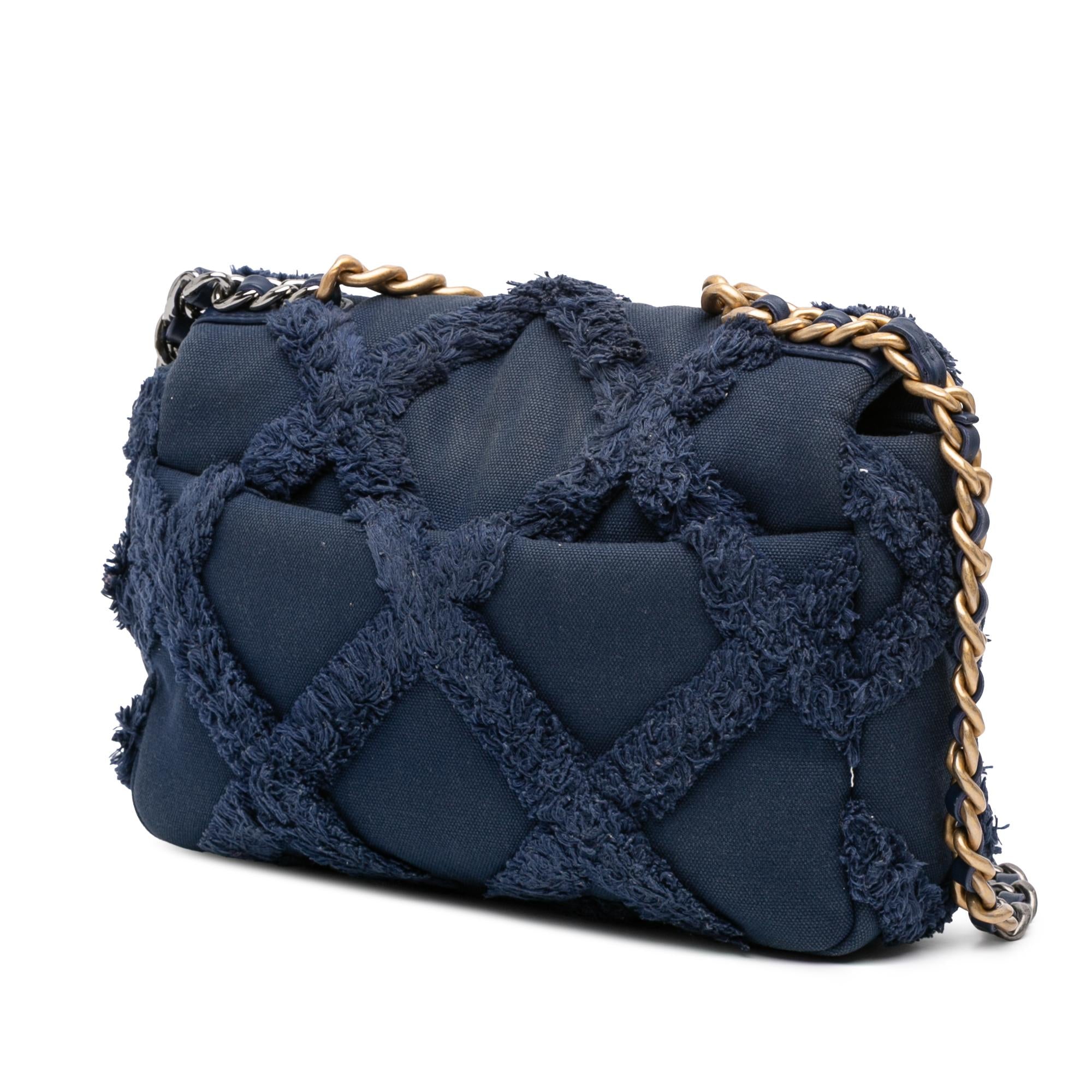 Chanel Medium Canvas and Cotton 19 Flap