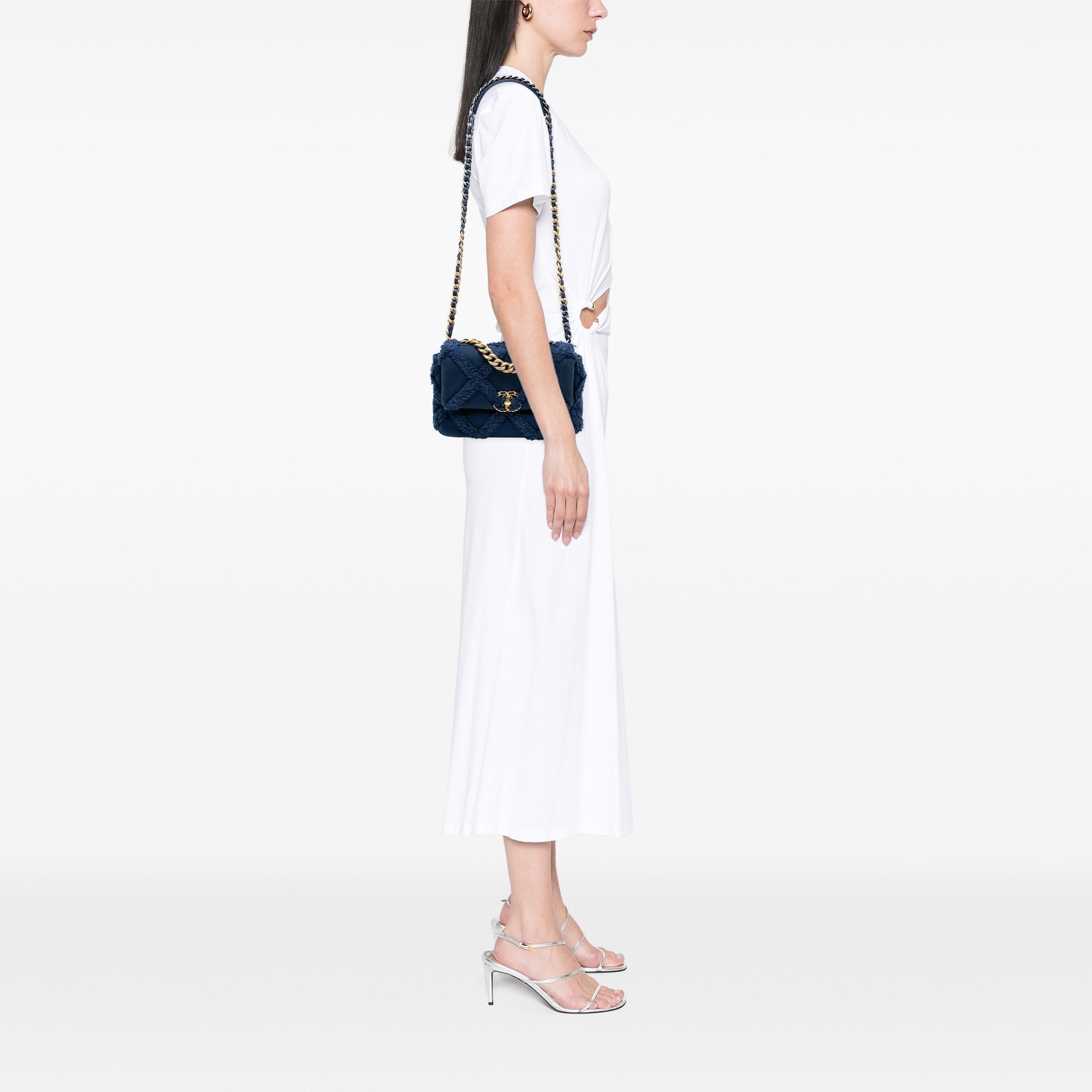 Chanel Medium Canvas and Cotton 19 Flap