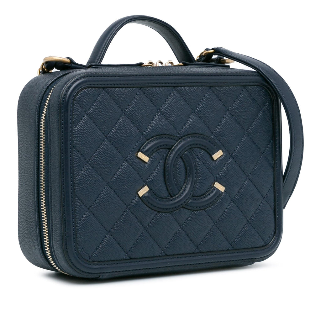 Chanel Medium Caviar CC Filigree Vanity Case (SHG-1tdpwa)