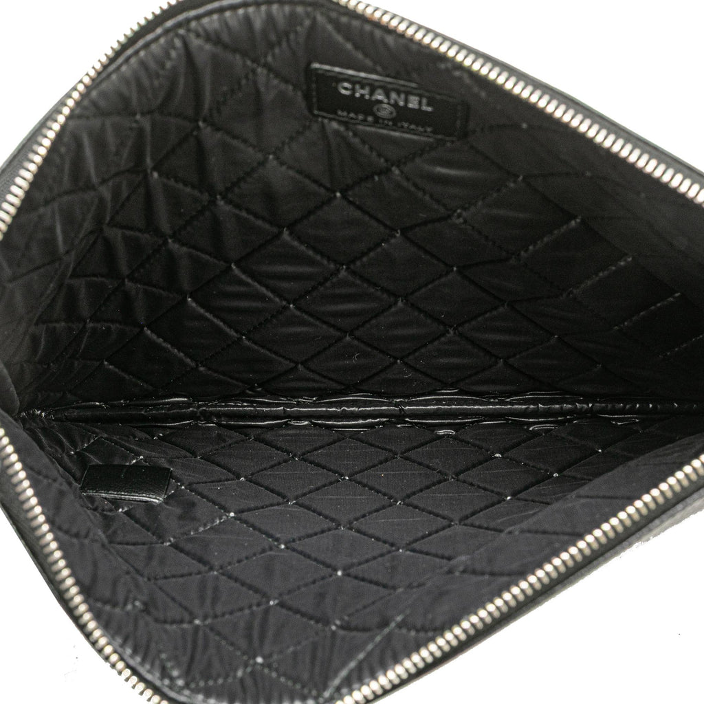 Chanel Medium Caviar Deauville Studded O Case Clutch
