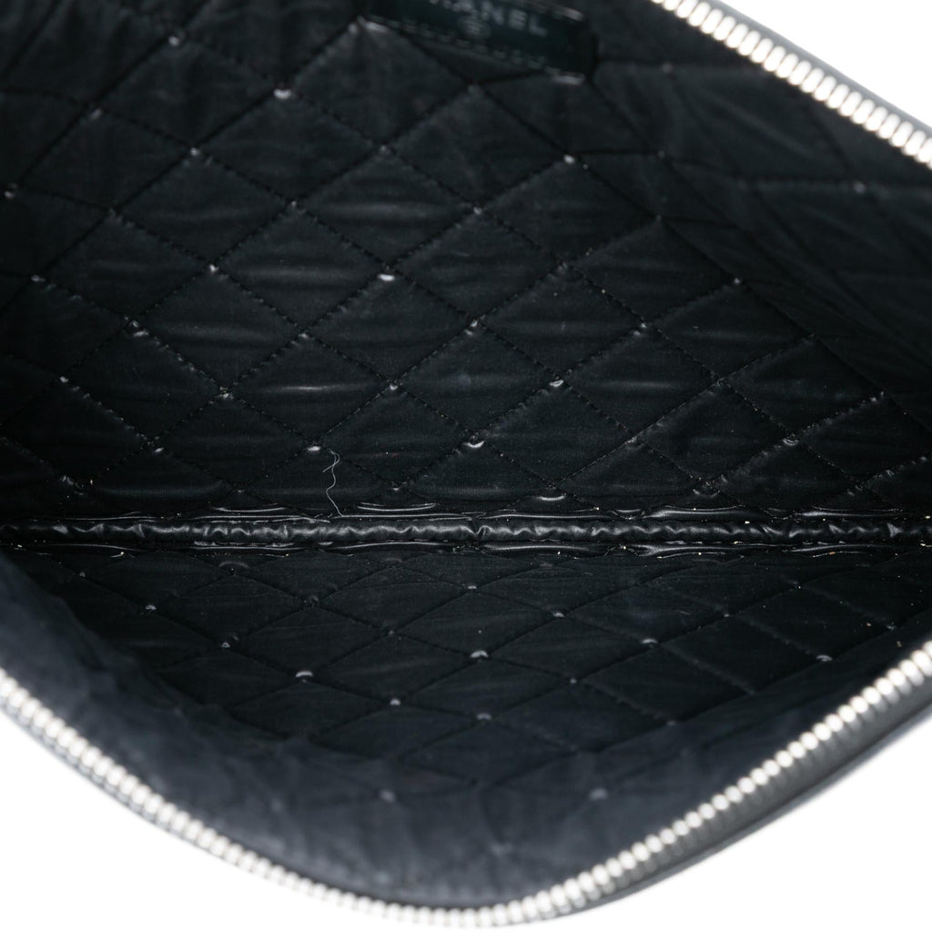 Chanel Medium Caviar Deauville Studded O Case Clutch