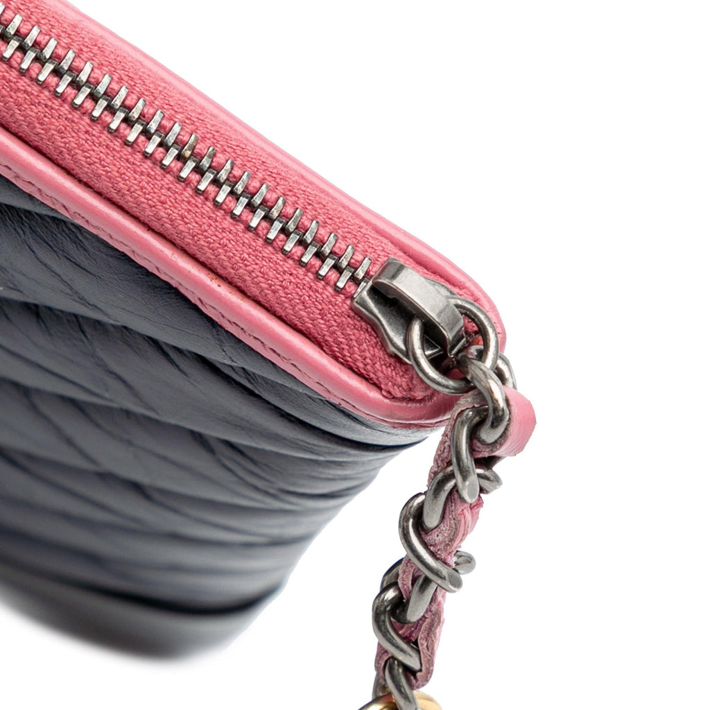 Chanel Medium Chevron Aged Calfskin Gabrielle Cosmetic Clutch