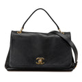Chanel Medium Chevron Calfskin Elaphe Stitched Chic Top Handle Flap