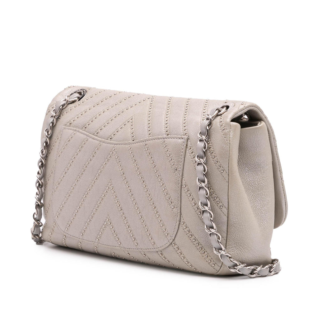 Chanel Medium Chevron Calfskin Stud Wars Flap