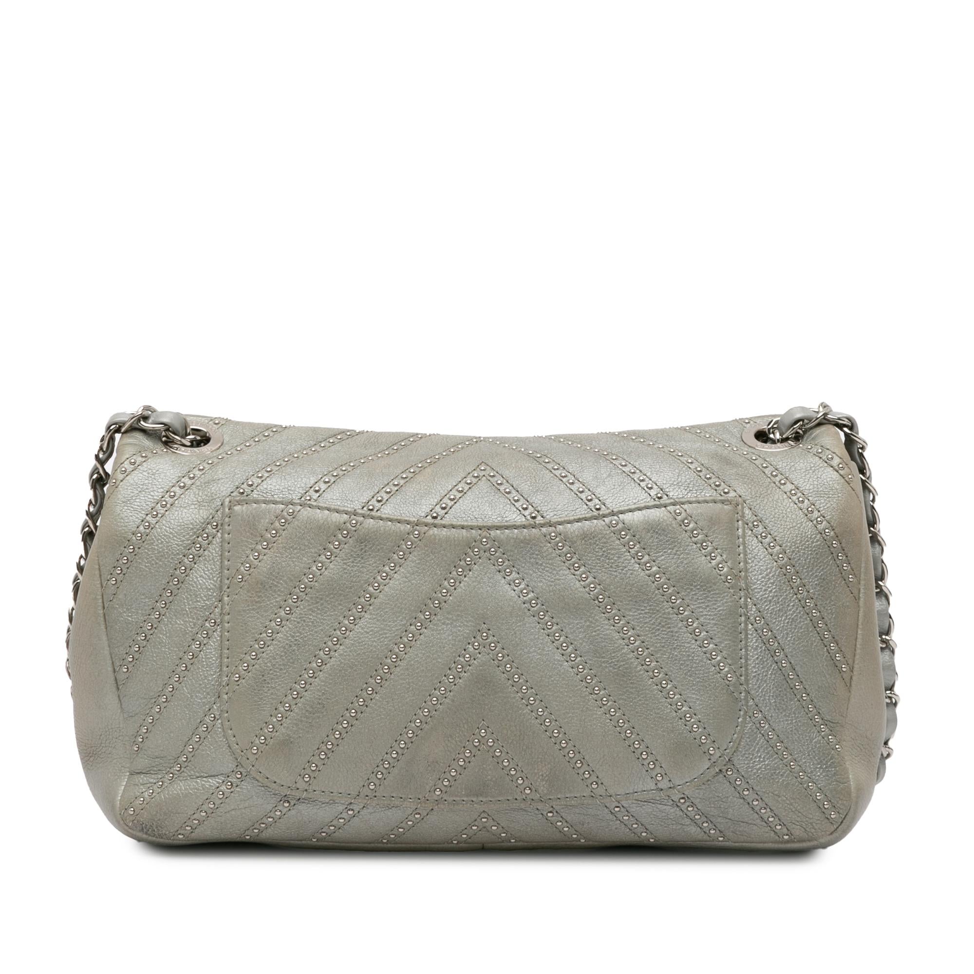 Chanel Medium Chevron Calfskin Stud Wars Flap