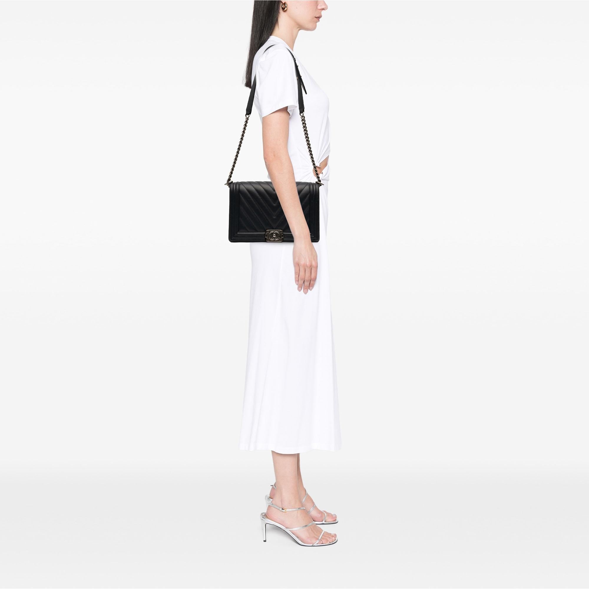 Chanel Medium Chevron Lambskin Boy Flap