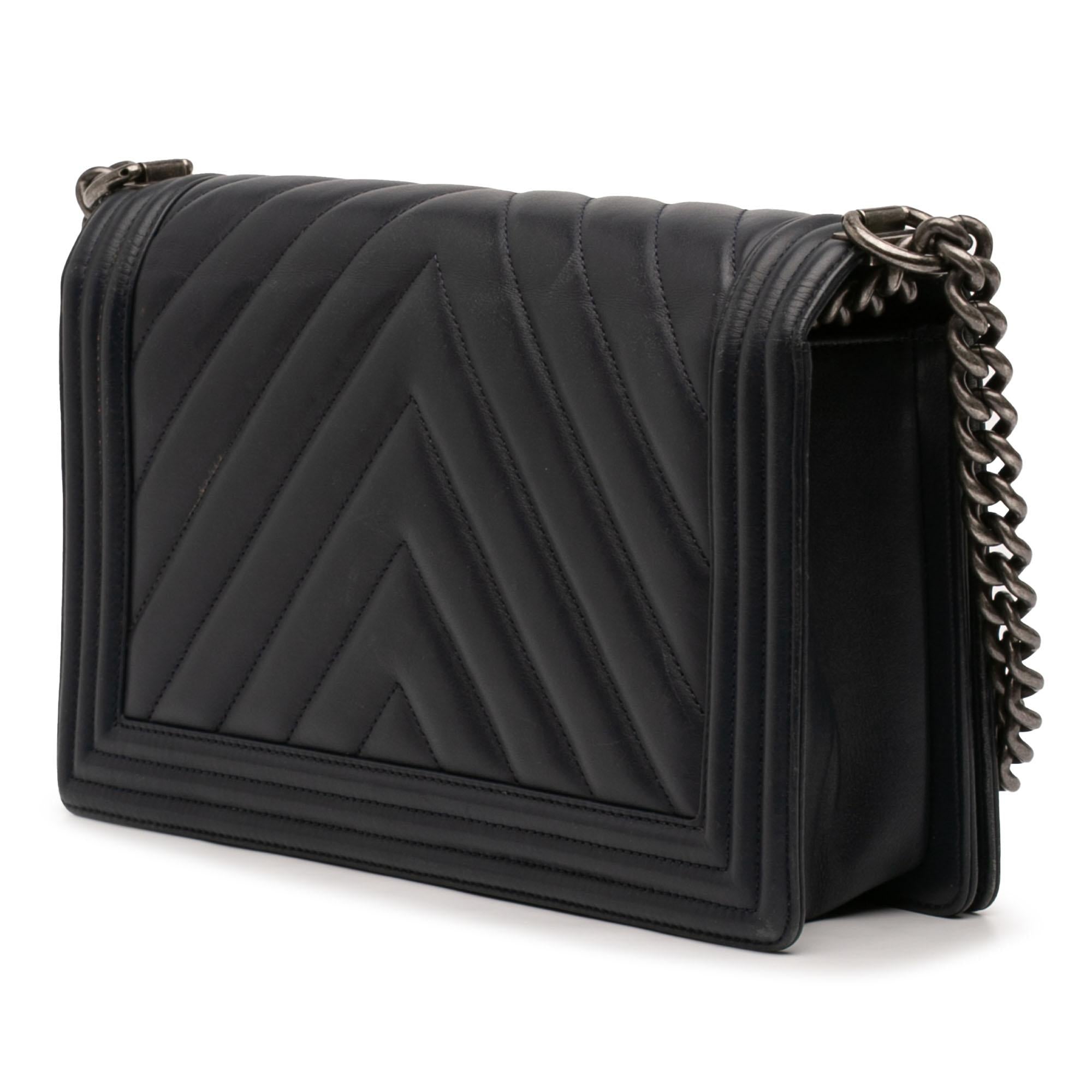 Chanel Medium Chevron Lambskin Boy Flap