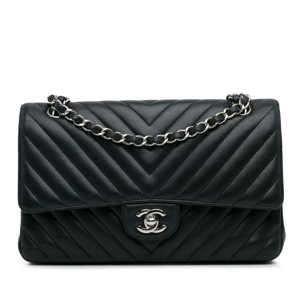 Chanel Medium Chevron Lambskin Double Flap (SHG-dzzHVL)
