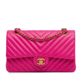 Chanel Medium Chevron Lambskin Double Flap