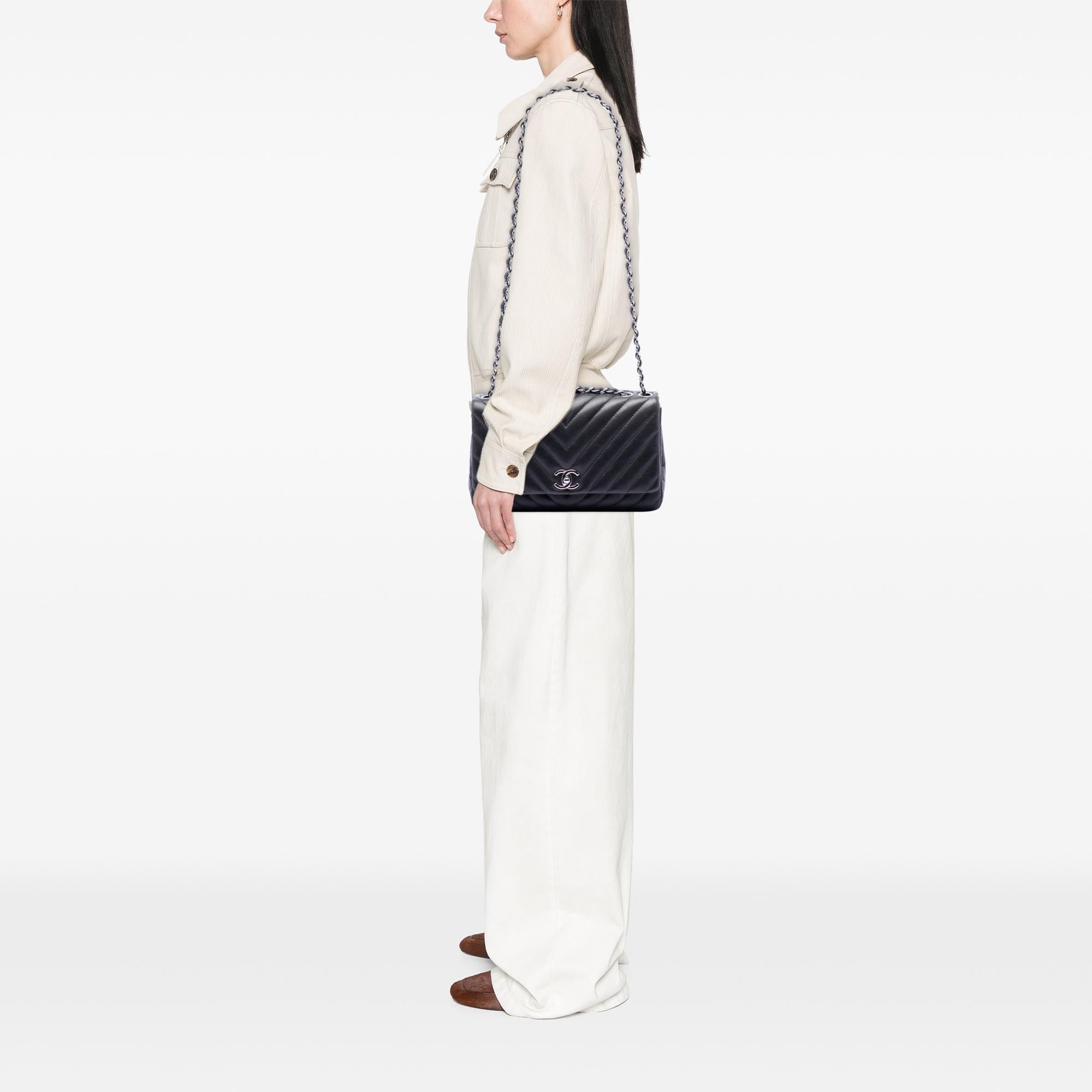 Chanel Medium Chevron Lambskin Surpique Flap