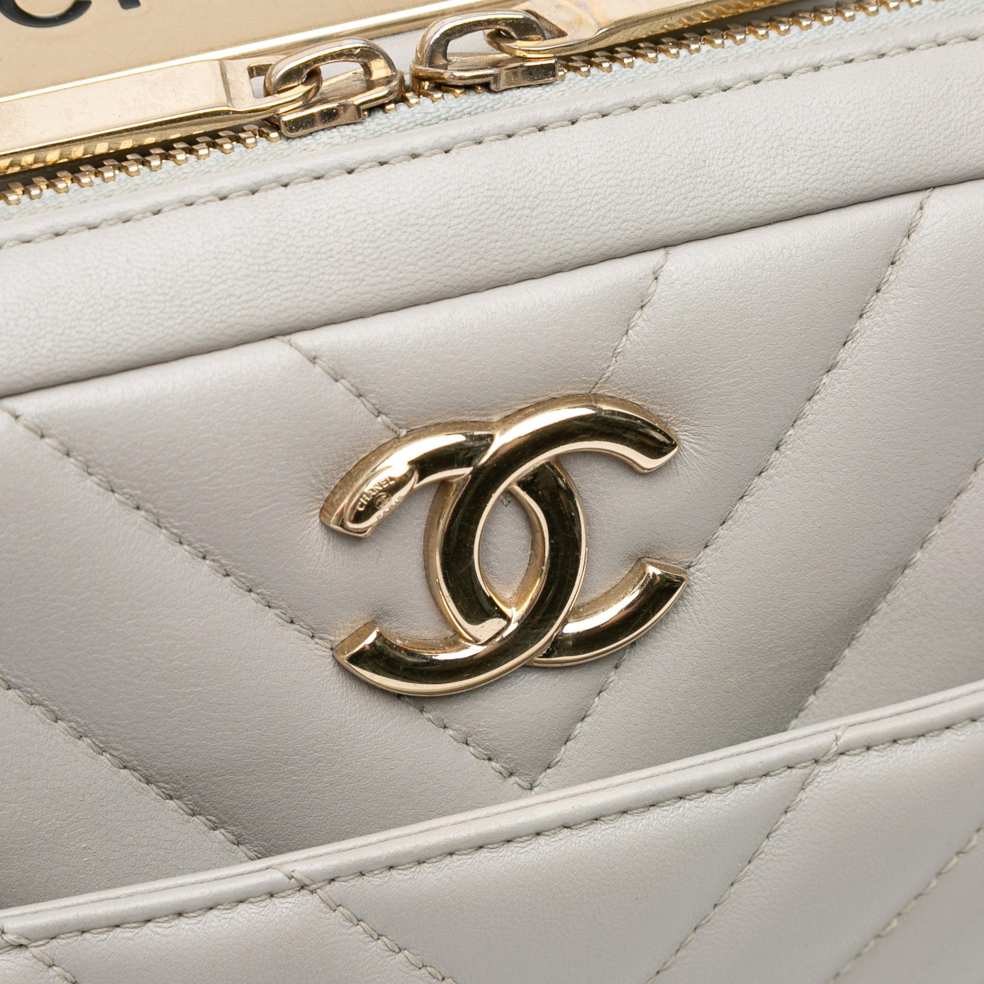 Chanel Medium Chevron Lambskin Trendy CC Bowling Bag