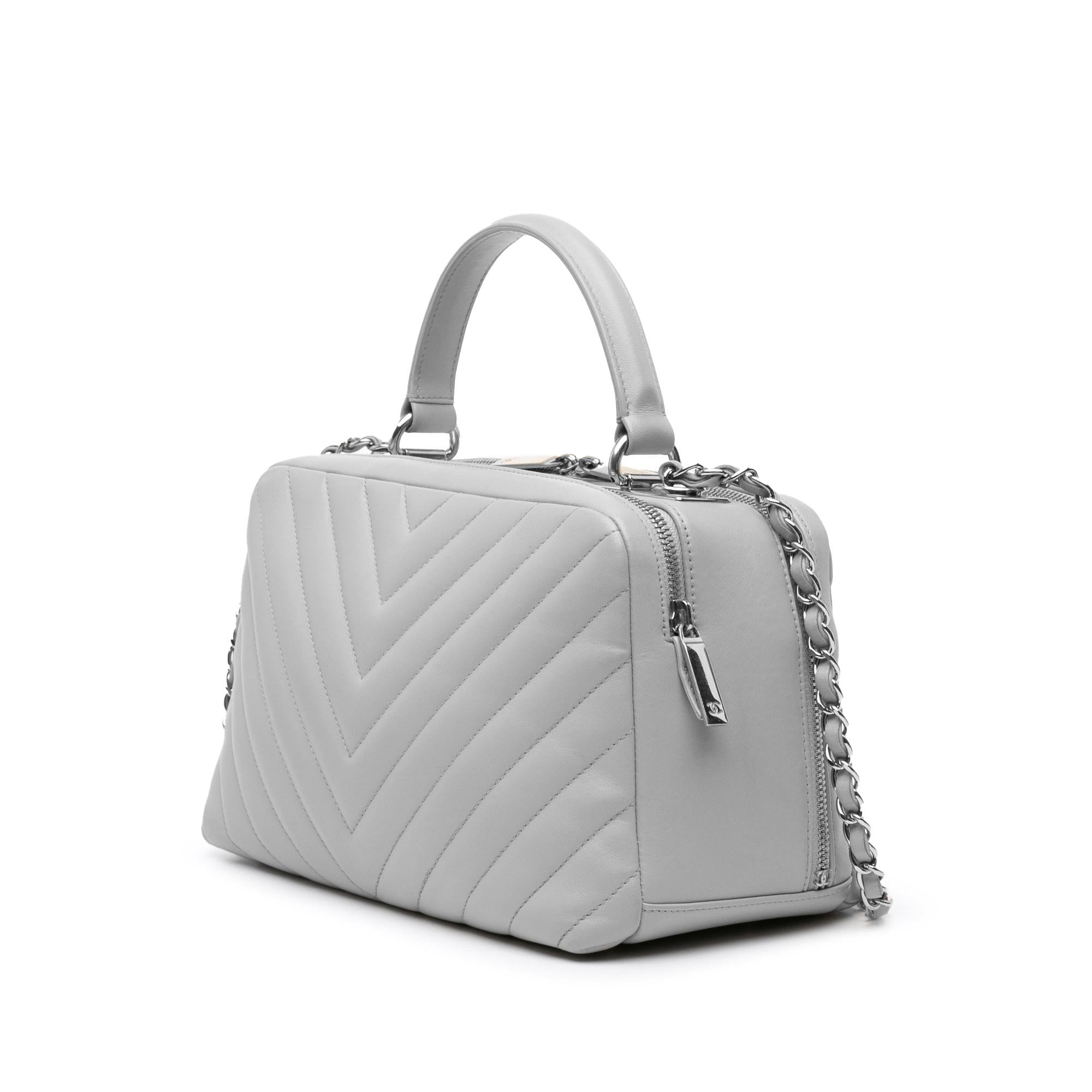 Chanel Medium Chevron Lambskin Trendy CC Bowling Bag