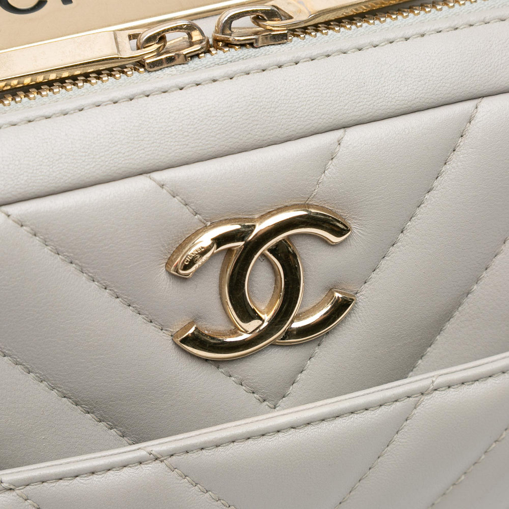 Chanel Medium Chevron Lambskin Trendy CC Bowling Bag