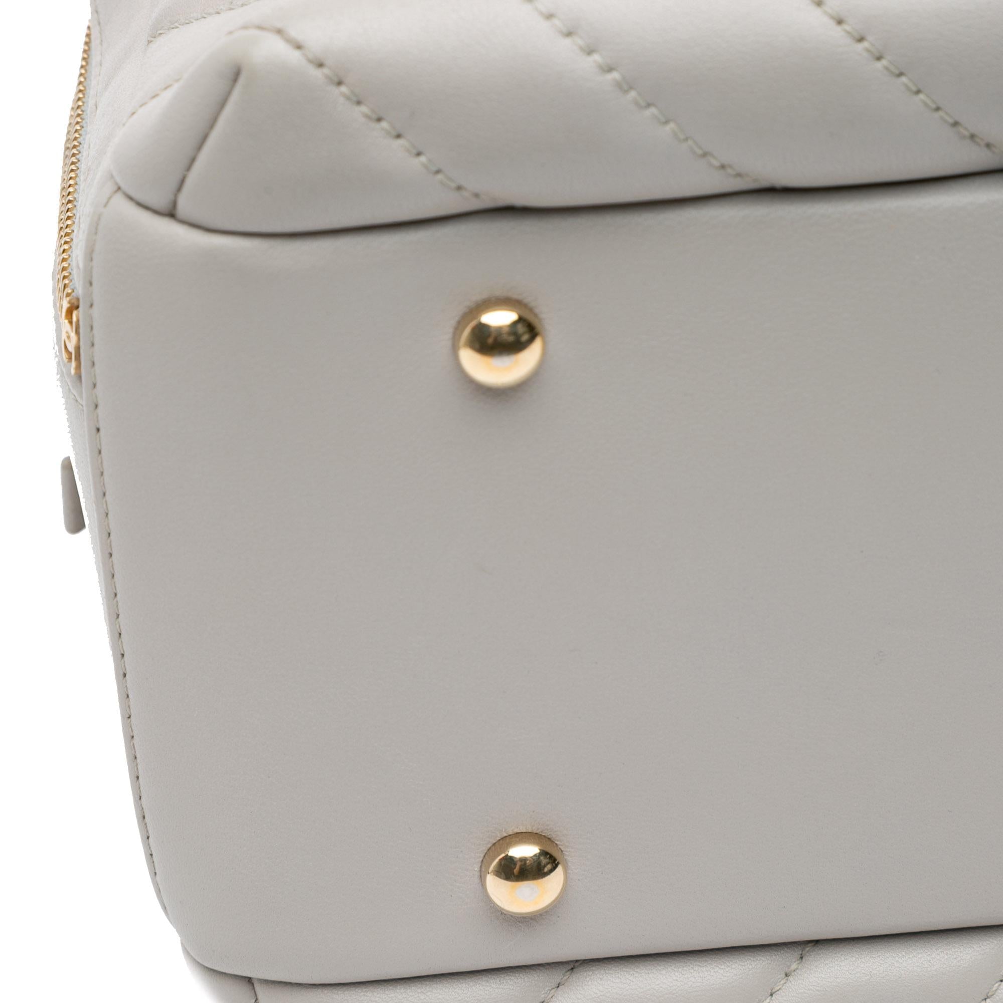 Chanel Medium Chevron Lambskin Trendy CC Bowling Bag