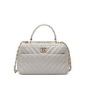 Chanel Medium Chevron Lambskin Trendy CC Bowling Bag