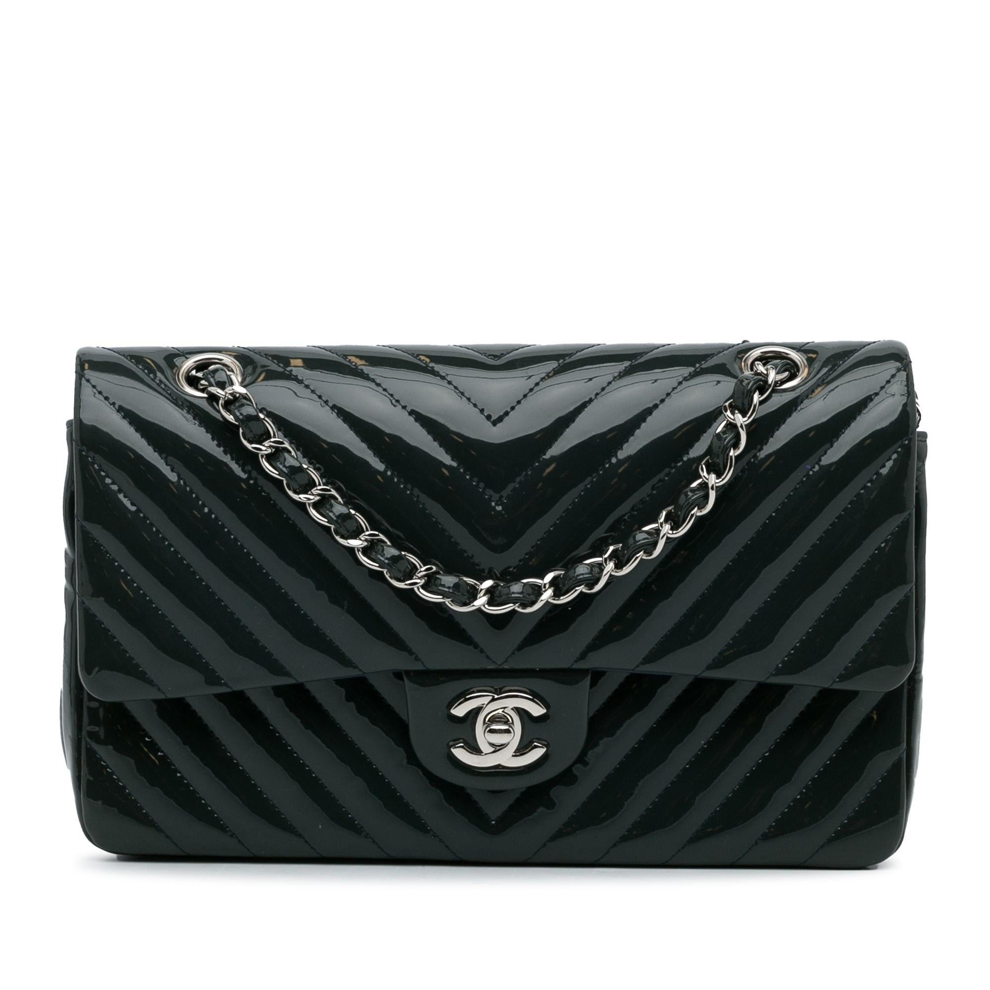 Chanel Medium Chevron Patent Double Flap (SHG-k9yOKd)