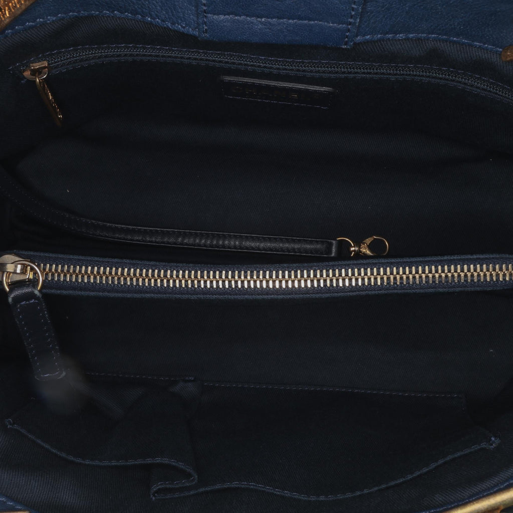 Chanel Medium Chevron Wrinkled Calfskin Medallion Charm Tote